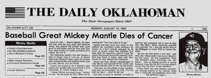 Mickey Mantle Death News