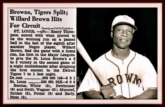 Brown became the first African American to hit a home run in an American League Major League Baseball game