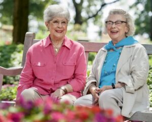 Longtime friends Wyonella Smith and Mary Frances Veeck