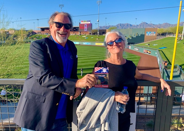 Mike Veeck and LIbby Veeck at the Arizona Diamondbacks celebrating Roland Hemond.