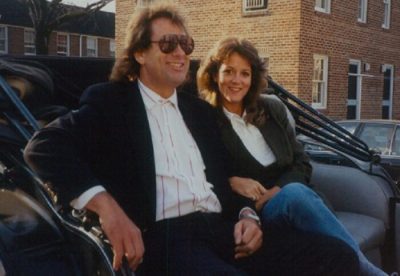 Mike Veeck with his wife Libby Veeck in rocker's haircut